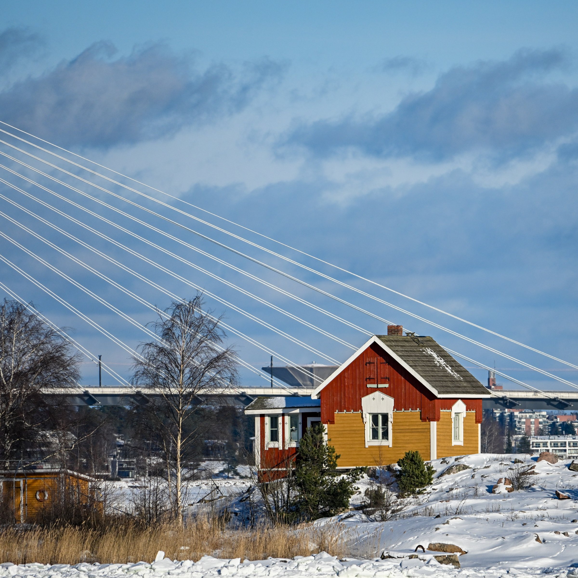 Helsinki bay winter landscape